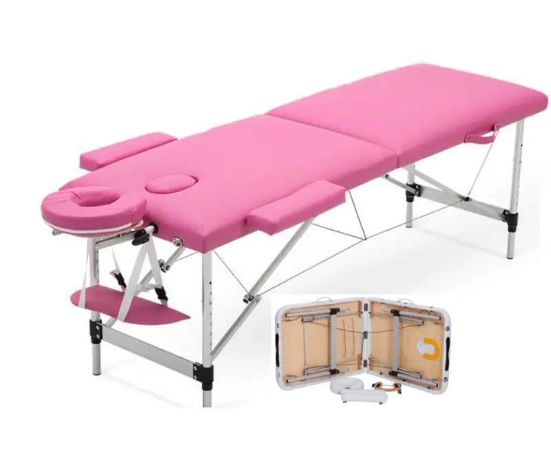 Aluminum Lash Bed with Face Cradle, Pink — aluminum tables by Mars Industrial