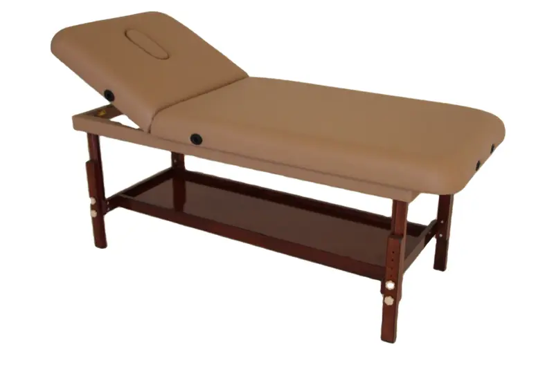 Fixed Wooden Facial Bed, 2-Section — stationary tables by Mars Industrial