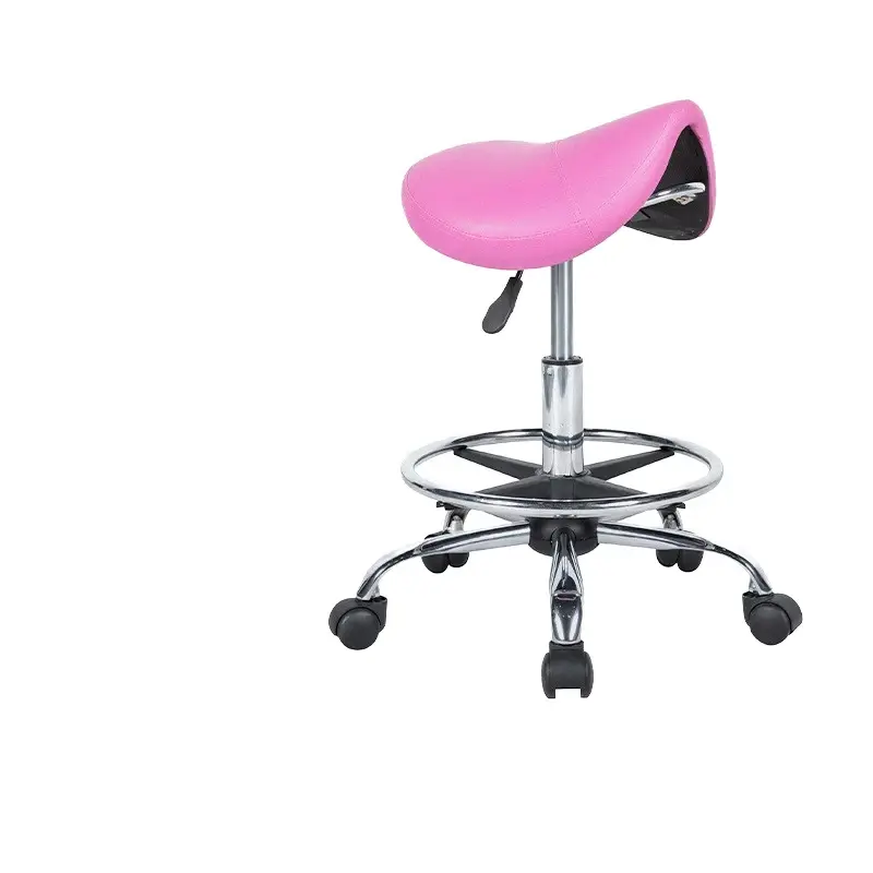 Height-Adjustable Saddle Stool with Foot Ring (SS-117) — stools wholesale