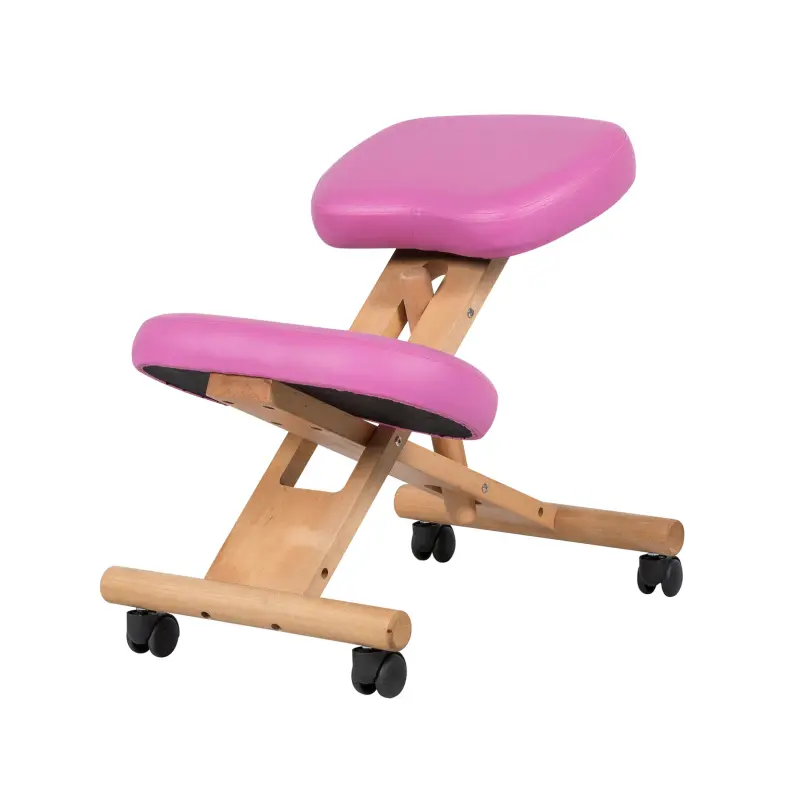 Kneeling Chair with Rolling Base, Pink (SS-112) — stools wholesale