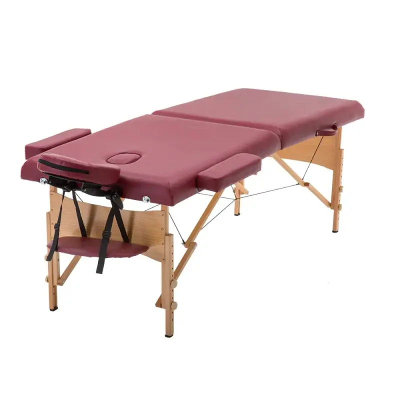 Wooden Massage Table & Stool Set, Pink — wooden tables by Mars Industrial